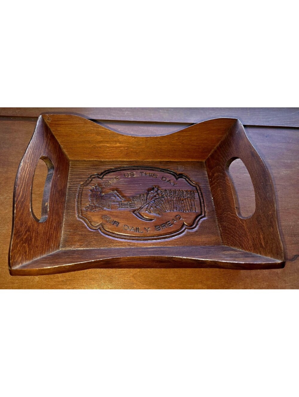 Vintage wooden bread bowl/tray